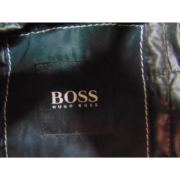 Hugo Boss Men L Quilted Military Pea Coat Jacket Gray Wool Tweed Full Zip - Picture 4 of 8